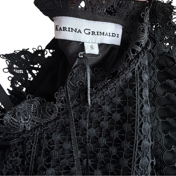 KARINA GRIMALDI NWT Benjamin Lace Mini Dress | Black Sleeveless Cocktail Small - Picture 2 of 8